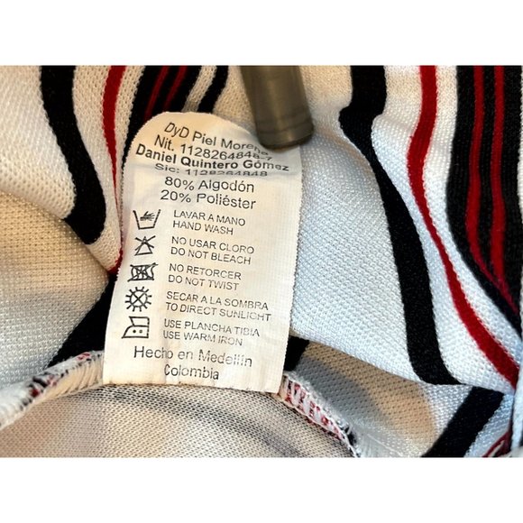 Piel Morena Women's Striped Jumpsuit Sweetheart Wide Leg Backless White Red SZ 2 - Picture 7 of 7